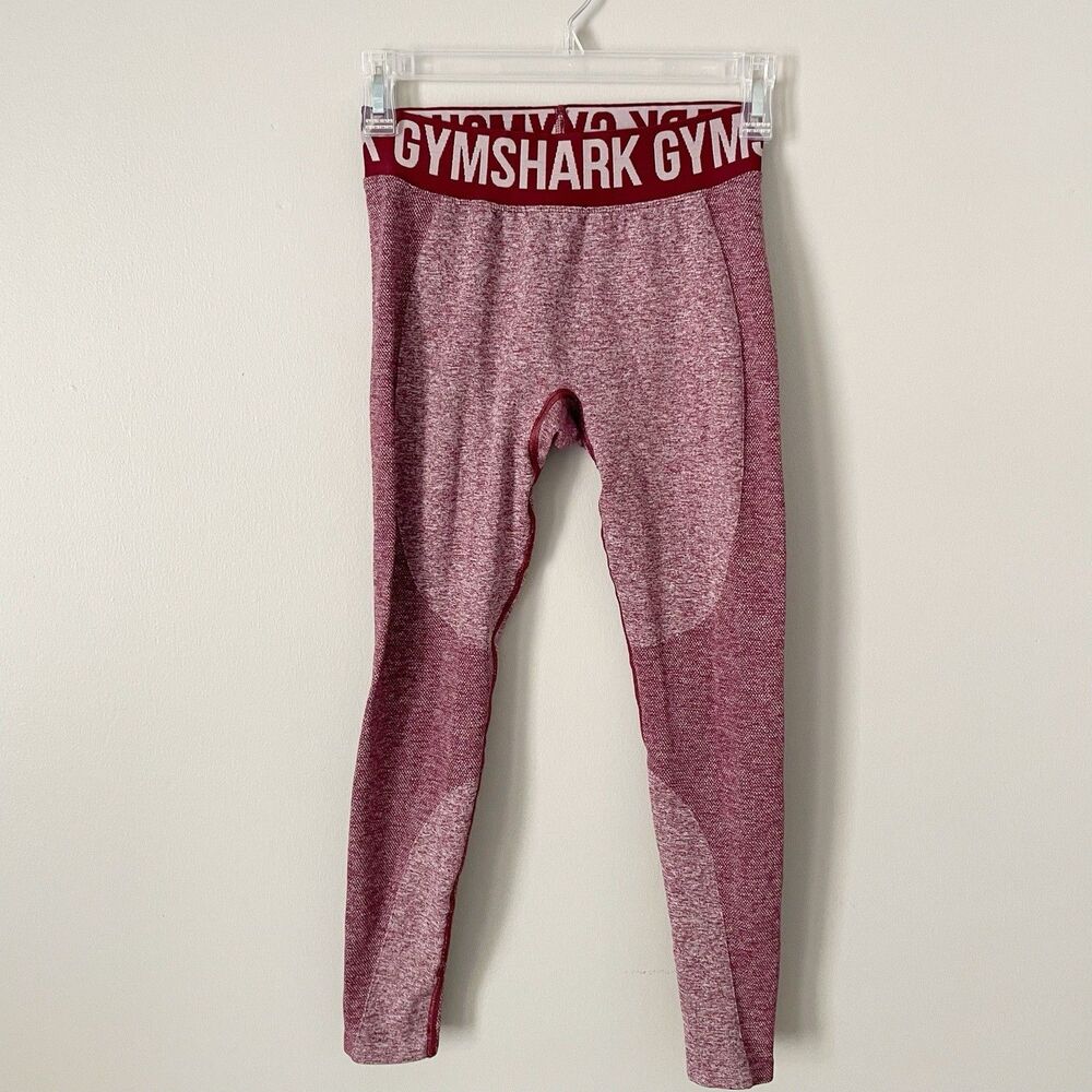 Gymshark Size S Mid Rise Flex Leggings Logo Spell Out 23" Inseam Cropped Workout
